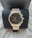 Emporio Armani Quartz Black Dial Two Tone Steel Strap Watch For Men - AR80017 Authentic Buy Shop Now