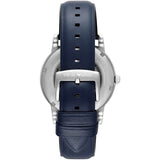 Emporio Armani Luigi Chronograph Blue Dial Black Leather Strap Watch For Men - AR60011 Authentic Buy Shop Now