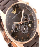 Emporio Armani Sport Chronograph Brown Dial Brown Stainless Steel Watch For Men - AR5890 Authentic Buy Shop Now