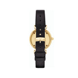 Emporio Armani Gianni T-Bar Quartz Mother of Pearl Dial Black Leather Strap Watch For Women - AR1910 Authentic Buy Shop Now