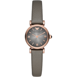 Emporio Armani Gianni T Bar Quartz Gray Dial Gray Leather Strap Watch For Women - AR1727 Authentic Buy Shop Now