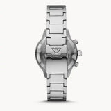 Emporio Armani Diver Chronograph Black Dial Silver Steel Strap Watch For Men - AR11360