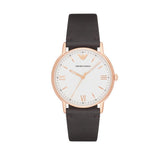 Emporio Armani Dress Quartz White Dial Brown Leather Strap Watch For Men - AR11011 Authentic Buy Shop Now