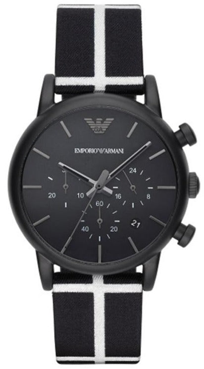 Emporio Armani Classic Black Dial Black Leather Strap Watch For Men - AR1860 Authentic Buy Shop Now