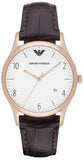Emporio Armani Beta Chronograph White Dial Brown Leather Strap Watch For Men - AR1915 Authentic Buy Shop Now