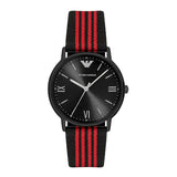 Emporio Armani Kappa Black Dial Two Tone NATO Strap Watch For Men - AR11015 Authentic Buy Shop Now