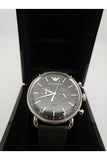 Emporio Armani Aviator Chronograph Black Dial Black Leather Strap Watch For Men - AR11143 Authentic Buy Shop Now