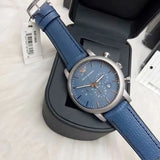 Emporio Armani Luigi XLarge Chronograph Blue Dial Blue Leather Strap Watch for Men - AR1969 Authentic Buy Shop Now