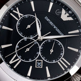 Emporio Armani Giovanni Chronograph Black Dial Silver Steel Strap Watch For Men - AR11208 Authentic Buy Shop Now