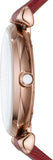 Emporio Armani Gianni T-Bar Analog Mother of Pearl Dial Red Leather Strap Watch For Women - AR11322 Authentic Buy Shop Now