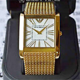 Emporio Armani Mother of Pearl Dial Gold Mesh Bracelet Watch For Men - AR2016 Authentic Buy Shop Now