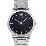Emporio Armani Luigi Quartz Black Dial Silver Steel Strap Watch For Men - AR2499 Authentic Buy Shop Now