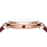 Emporio Armani Gianni T Bar Crystals Purple Dial Purple Leather Strap Watch for Women - AR11487