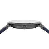 Emporio Armani Modern Slim Analog Silver Dial Blue Leather Strap Watch For Men - AR11214 Authentic Buy Shop Now