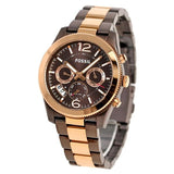 Fossil Perfect Boyfriend Multifunction Brown Dial Two Tone Steel Strap Watch for Women - ES4284 Authentic Buy Shop Now