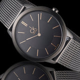 Calvin Klein Minimal Black Dial Black Mesh Bracelet Watch for Women - K3M22421 Authentic Buy Shop Now