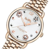 Coach Delancey White Dial Rose Gold Steel Strap Watch for Women - 14502811 Authentic Buy Shop Now