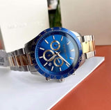 Michael Kors Layton Chronograph Blue Dial Two Tone Steel Strap Watch For Men - MK8825 Authentic Buy Shop Now