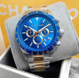 Michael Kors Layton Chronograph Blue Dial Two Tone Steel Strap Watch For Men - MK8825 Authentic Buy Shop Now