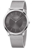 Calvin Klein Minimal Grey Dial Silver Mesh Bracelet Watch for Men - K3M21124 Authentic Buy Shop Now