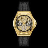 Guess Asteria Multifunction Gold Dial Black Rubber Strap Watch For Women - GW0620L2 Authentic Buy Shop Now