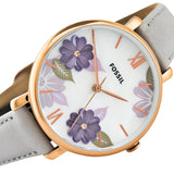 Fossil Jacqueline Mother of Pearl Dial Grey Leather Strap Watch for Women - ES4672 Authentic Buy Shop Now