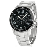 Fossil Grant Sport Chronograph Black Dial Silver Steel Strap Watch for Men - FS5236 Authentic Buy Shop Now