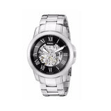 Fossil Grant Automatic Skeleton Black Dial Silver Steel Strap Watch for Men - ME3103 Authentic Buy Shop Now