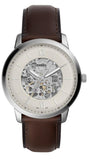 Fossil Neutra Automatic Skeleton White Dial Brown Leather Strap Watch for Men - ME3184 Authentic Buy Shop Now