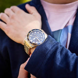 Fossil FB-03 Chronograph Black Dial Gold Steel Strap Watch for Men - FS5727 Authentic Buy Shop Now