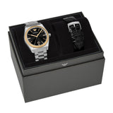 Emporio Armani Federico Black Dial Silver Steel Strap Watch for Men - AR80077 Authentic Buy Shop Now