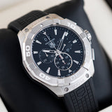 Tag Heuer Aquaracer Chronograph Black Dial Black Rubber Strap Watch for Men - CAY1110.FT6041 Authentic Buy Shop Now