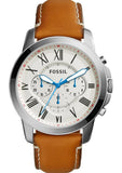 Fossil Grant Chronograph White Dial Brown Leather Strap Watch for Men - FS5060 Authentic Buy Shop Now
