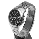 Fossil Grant Chronograph Black Dial Silver Steel Strap Watch for Men - FS4736 Authentic Buy Shop Now