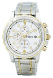 Fossil Dean Chronograph White Dial Silver Steel Strap Watch for Men - FS4795 Authentic Buy Shop Now