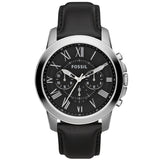 Fossil Grant Chronograph Black Dial Black Leather Strap Watch for Men - FS4812 Authentic Buy Shop Now