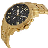 Fossil Grant Chronograph Black Dial Gold Steel Strap Watch for Men - FS4815 Authentic Buy Shop Now