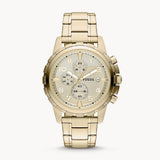 Fossil Dean Chronograph Champagne Dial Gold Steel Strap Watch for Men - FS4867 Authentic Buy Shop Now