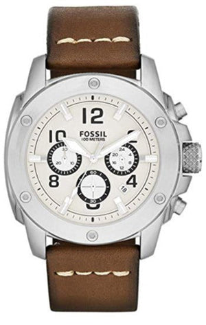 Fossil Modern Machine White Dial Brown Leather Strap Watch for Men - FS4929 Authentic Buy Shop Now