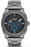 Fossil Machine Chronograph Brown Dial Grey Steel Strap Watch for Men - FS4931 Authentic Buy Shop Now