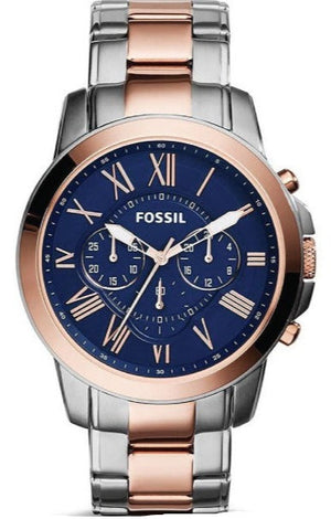 Fossil Grant Chronograph Blue Dial Two Tone Steel Strap Watch for Men - FS5024 Authentic Buy Shop Now