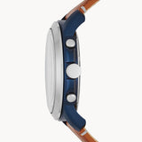 Fossil Grant Chronograph Blue Dial Brown Leather Strap Watch for Men - FS5151 Authentic Buy Shop Now