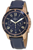 Fossil Grant Sport Chronograph Blue Dial Blue Leather Strap Watch for Men - FS5237 Authentic Buy Shop Now