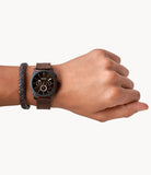 Fossil Machine Flight Chronograph Brown Dial Brown Leather Strap Watch for Men - FS4656 Authentic Buy Shop Now