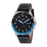 Fossil Sport 54 Day Date Black Dial Black Leather Strap Watch for Men - FS5321 Authentic Buy Shop Now
