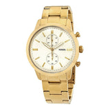 Fossil Townsman Chronograph White Dial Gold Steel Strap Watch for Men - FS5348 Authentic Buy Shop Now
