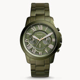 Fossil Grant Chronograph Olive Green Dial Green Steel Strap Watch for Men - FS5375 Authentic Buy Shop Now