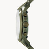 Fossil Grant Chronograph Olive Green Dial Green Steel Strap Watch for Men - FS5375 Authentic Buy Shop Now