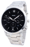 Fossil Neutra Chronograph Black Dial Silver Steel Strap Watch for Men - FS5384 Authentic Buy Shop Now