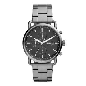 Fossil The Commuter Black Dial Grey Steel Strap Watch for Men - FS5400 Authentic Buy Shop Now
